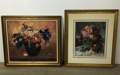 2 Fine Art Prints Still Lifes of Flowers