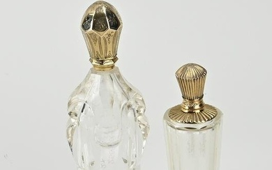 2 Fragrance flacons with gold