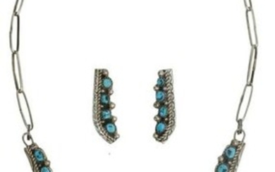 (2) NATIVE AMERICAN SILVER & TURQUOISE JEWELRY