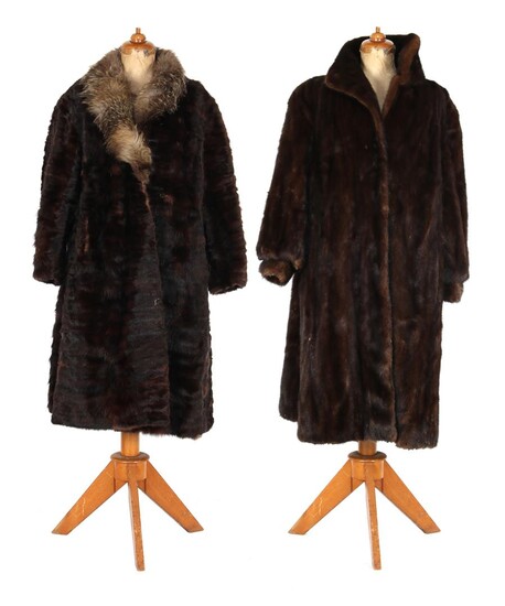 (-), 2 long fur coats