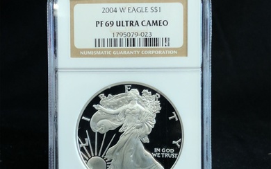 2004 W Proof Silver Eagle Dollar NGC PF69 UC