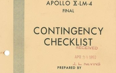 Apollo 10 Contingency Checklist Used by Russ Larson