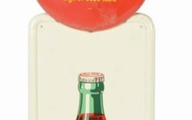 COCA-COLA PILASTER SIGN WITH BUTTON.