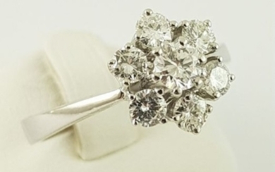 14 kt. White gold - Diamond Ring 558 Gold 6 Diamonds, 0.80 ct. - 0.80 ct Diamond