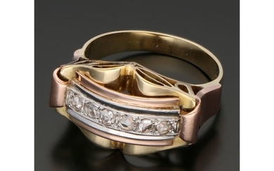 18 kt. Gold, Tricolour - Ring Diamond