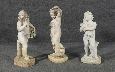 3 H. GREBER FIGURAL MARBLE STATUES