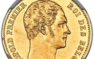 30071: Leopold I gold Proof 25 Francs 1848 PR62 NGC, Br