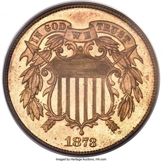 3071: 1873 2C Closed 3 PR66 Red PCGS. This is the Close