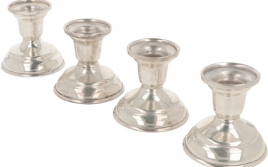(4) piece set of table candlesticks silver.