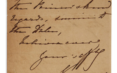 VICTORIA; QUEEN OF THE UK. Autograph Letter Signed, "VictoriaRg," to "My dear Duchess,"...
