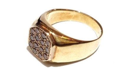 14K Gold ring set with Chocolate Diamonds...