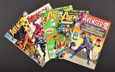 5 Marvel Comics, THE AVENGERS #19, #23, #53, #144 & #196
