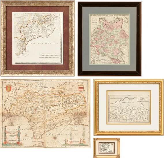 5 Russian & Spanish Maps, incl. Cellarius