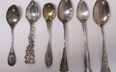 STERLING SILVER 6 SMALL SPOONS