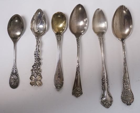 STERLING SILVER 6 SMALL SPOONS
