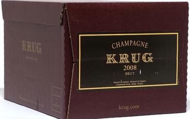6 bts. Champagne “Vintage”, Krug 2008 A (hf/in). Oc. Sourced from a...
