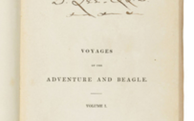 DARWIN, Charles Robert (1809-1882) -— FITZROY, Robert (1805-1865, editor). Narrative of the Surveying Voyages of His Majesty's Ships Adventure and Beagle. London: Henry Colburn, 1839.