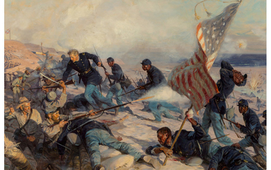 Tom Lovell (1909-1997), Attack on Battery Wagner -- 1863, 54th Massachusetts Infinitry Regulars under Colonel Robert G. Shaw