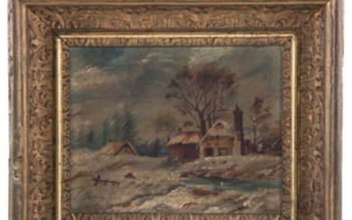 Artist Unknown, 20th c. Cottages in Winter