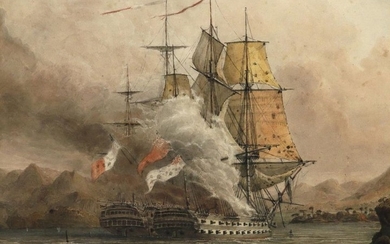 British School 19th Century A naval engagement nea…