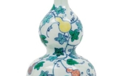 A Chinese Doucai Double-Gourd Porcelain Vase
