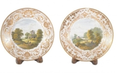 A pair of Derby plates