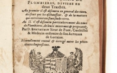 Dominique BERTHEMIN 1628 Discours des eaux chaudes, et bains de Plombières, divisez en deux traictez