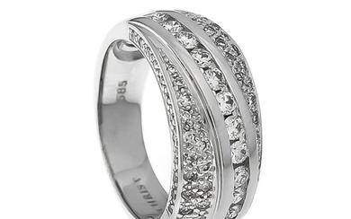 Fa. Christ Brillant-Ring WG 585/000 with 65 diamonds,...