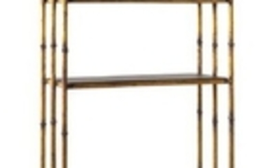 A French Gilt Iron Six-Tier Etagere Height 82 x width