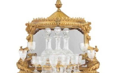 A FRENCH ORMOLU AND CUT-GLASS TANTALUS, LATE 19TH/EARLY 20TH CENTURY