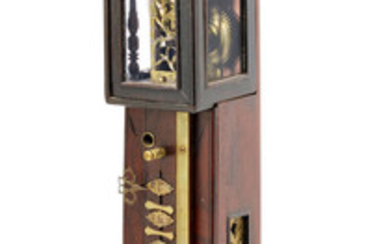 A hardwood striking wall clock [shaku dokei]