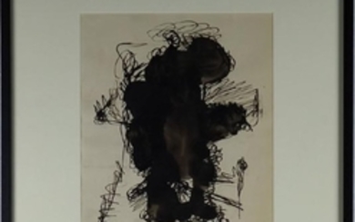 Lucio Fontana 1899-1968 Abstract Ink Art Painting