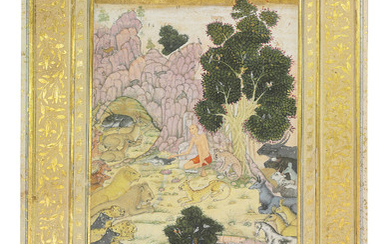 MAJNUN IN THE DESERT, FIGURE ATTRIBUTABLE TO KESU DAS, MUGHAL INDIA, CIRCA 1610