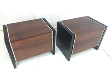 Pr ROBERT BARON Rosewood Night Stand Side Tables.
