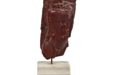 red ancient marble fragment