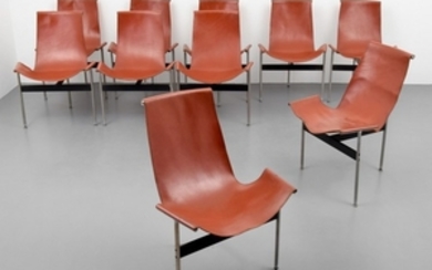 William Katavolos, Ross Littell & Douglas Kelley; Laverne International - Set of 10 Katavolos, Littell & Kelley "T" Chairs