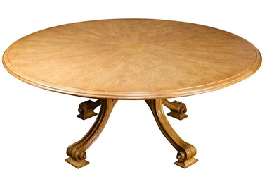 A Therien Studio Volute walnut circular dining table