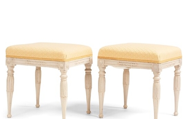 A pair of late Gustavian stools, Stockholm, around 1800.