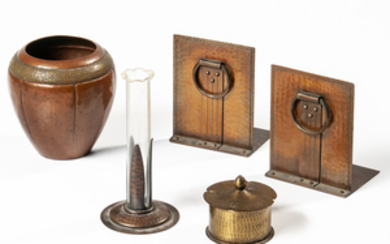 Five Roycroft Copper Desk Items