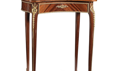 A French late 19th century mahogany, marquetry and gilt metal mounted guéridon