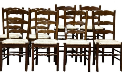 A group of Provincial style dining chairs