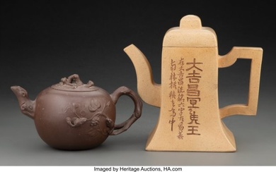78071: Two Chinese Yixing Teapots Marks: four-character