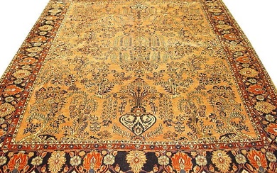 9 x 11 Orange Antique Persian Sarouk
