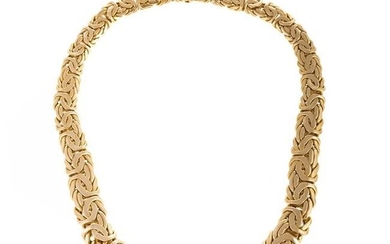 A 14K Wide Byzantine Necklace Made in Italy