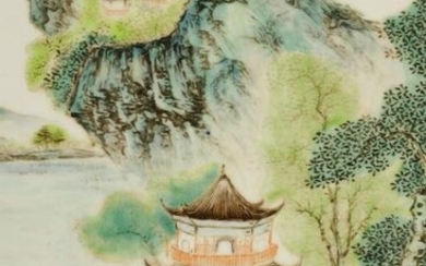 A 19TH CENTURY CHINESE FAMILLE VERTE PORCELAIN WALL