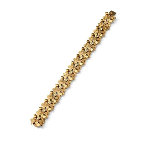 A 9ct gold fancy-link bracelet, 1975