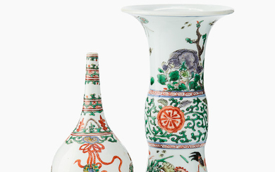 A Chinese Famille Verte Bottle Vase