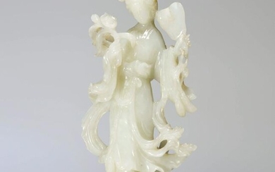 A Chinese Hetian Jade Carved Figure Statue