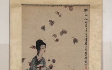A Chinese Ink Painting Hanging Scroll By Fu BaoShi