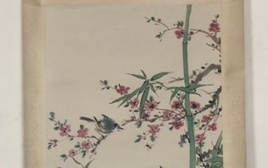 A Chinese Ink Painting Hanging Scroll By Wang XueTao